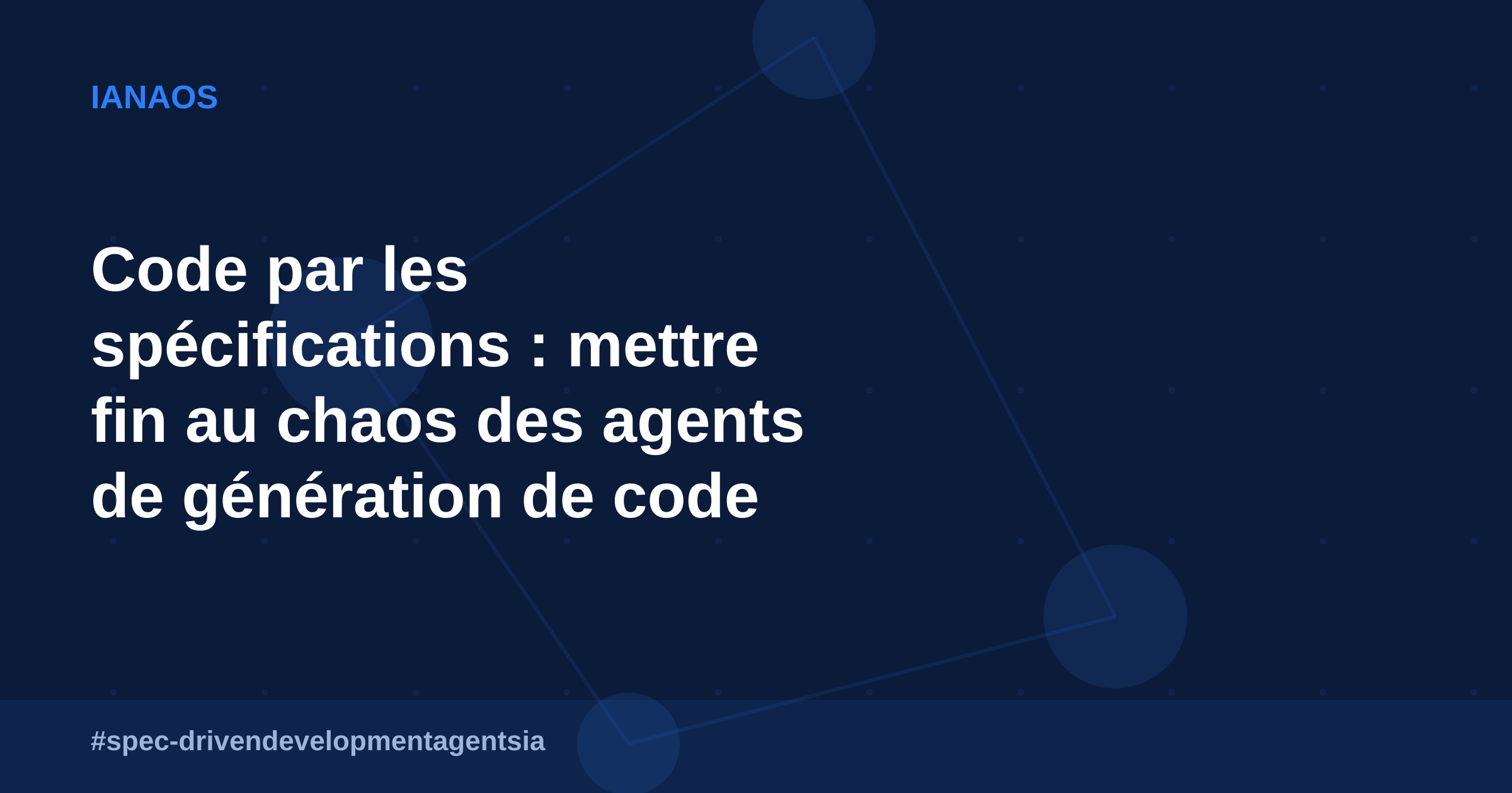 Code par les spécifications : mettre fin au chaos des agents de génération de code
